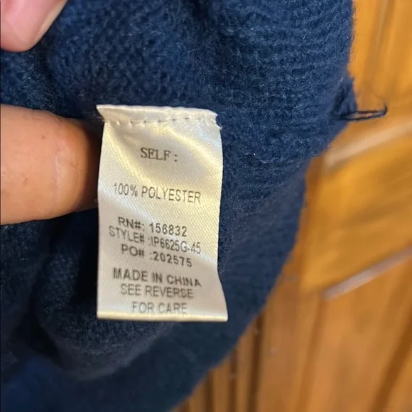 BiBi Blue Crew Neck Sweater with Red Embroidery - Picture 7 of 7